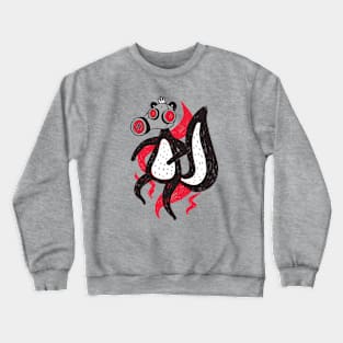 Funny Cartoon Skunk with Gas Mask Crewneck Sweatshirt